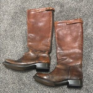ASH Cognac Moto Zip Buckle Knee Boots 40